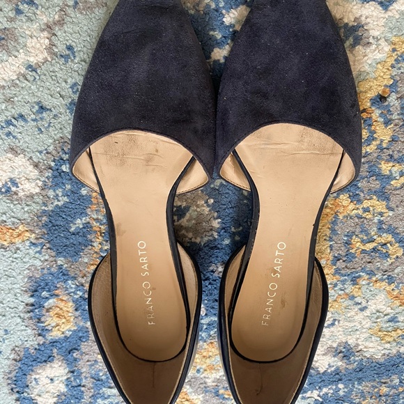 Franco Sarto Women's Navy Suede D’Orsay Flats, size 7 - Picture 5 of 6